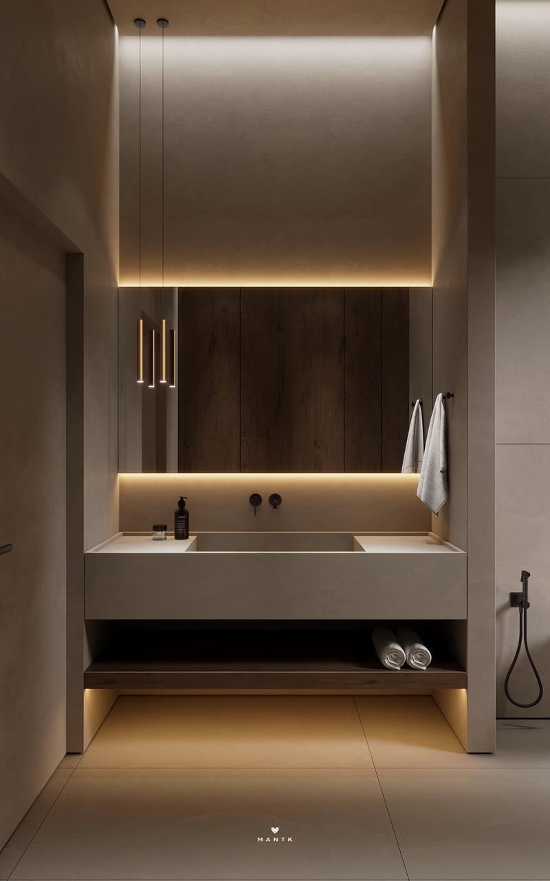 浴室设计现代轻奢风品质生活必备,有意识和极简主义的浴室设计