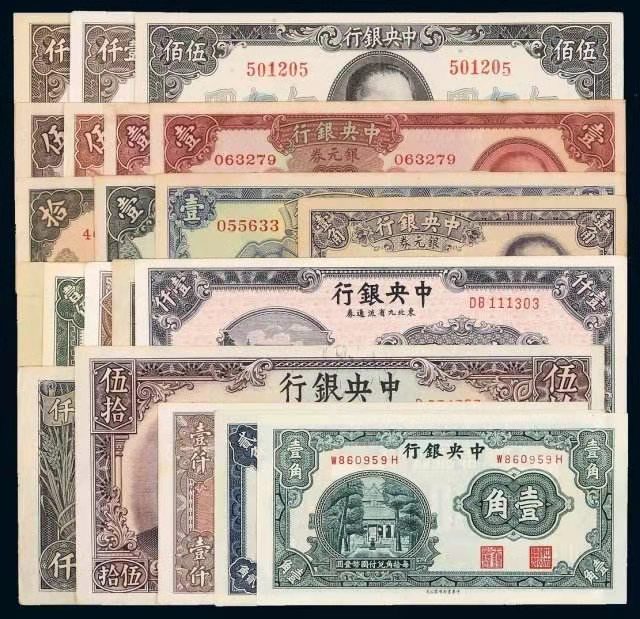 民国纸币金圆券大全套简介,民国纸币1万元能值多少钱