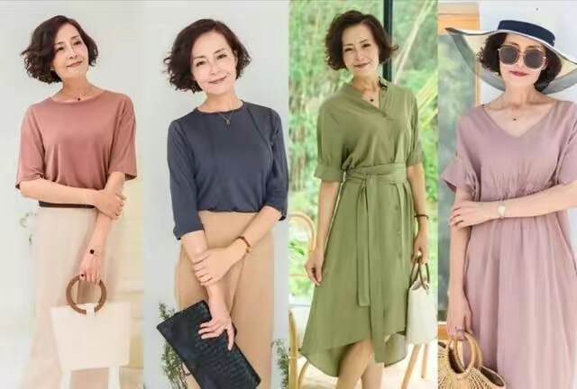 长窄丝巾和裙子的各种搭配,丝巾系法50岁减龄穿搭