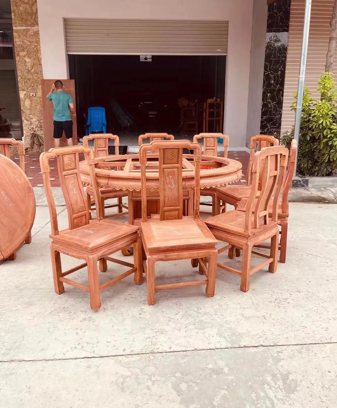 广西缅甸花梨沙发国色天香10件套,缅甸花梨餐桌配国色天香椅子