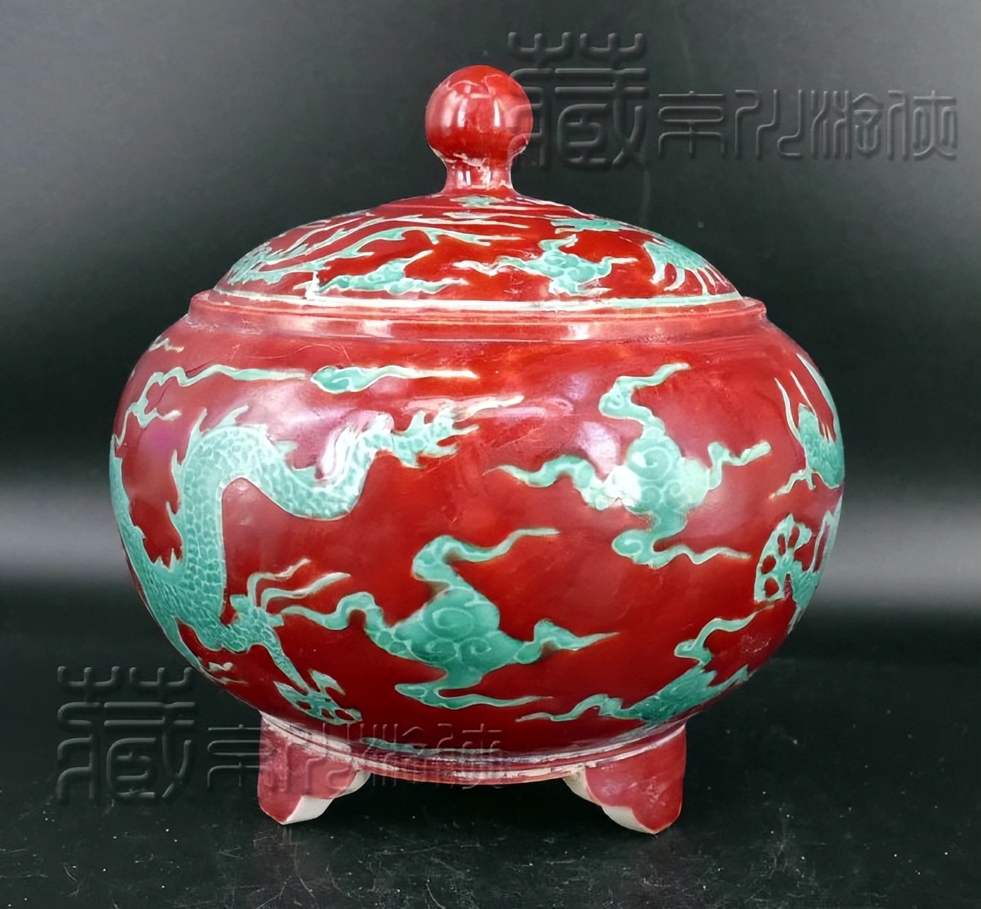 馆藏成化斗彩龙纹天字罐真品图,成化斗彩三爪龙纹真品图