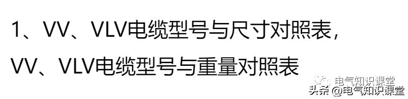 yjv电缆型号与尺寸对照表,vv22电缆型号与尺寸对照表