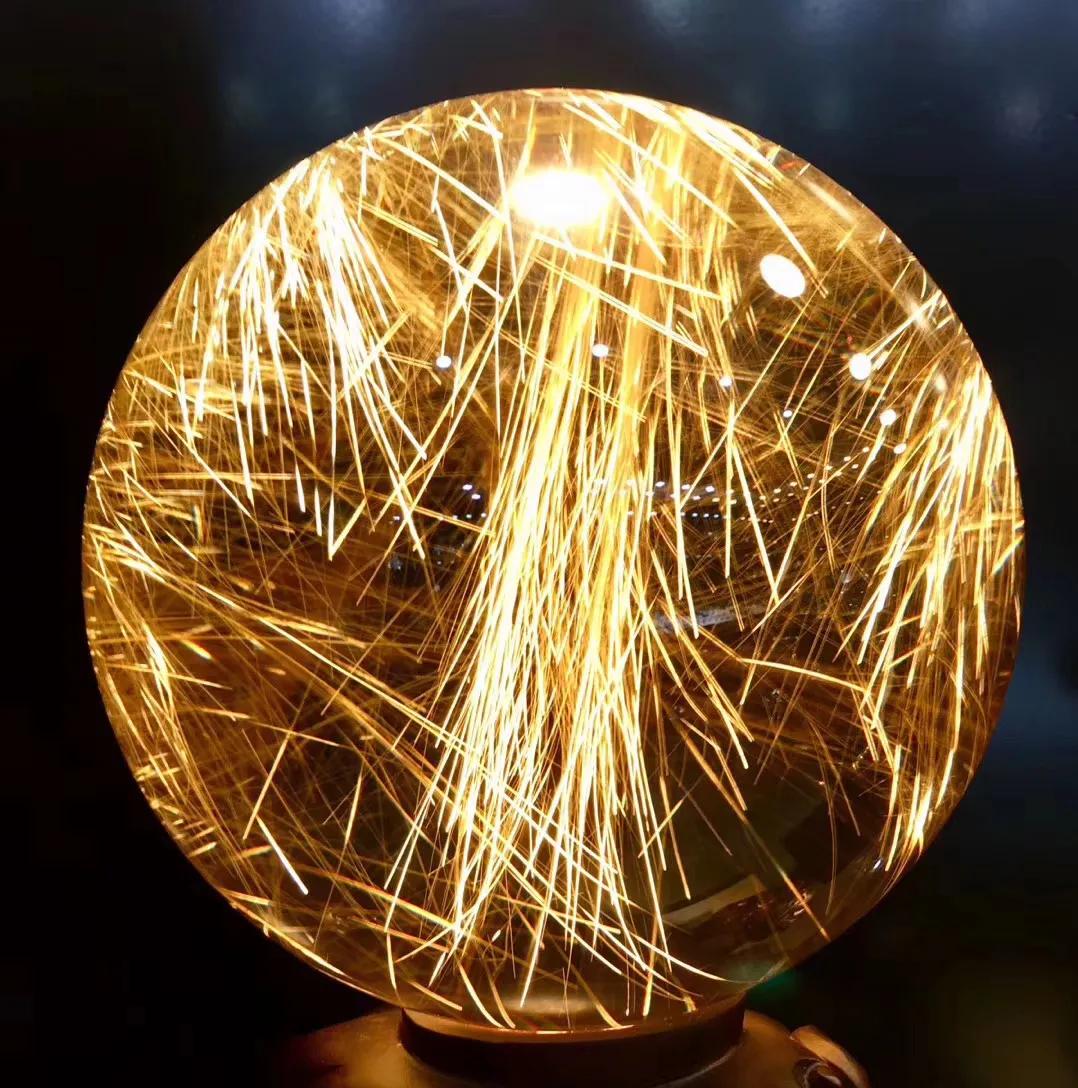 天然水晶原石超大摆件,天然水晶18寸黄色天然水晶球摆件