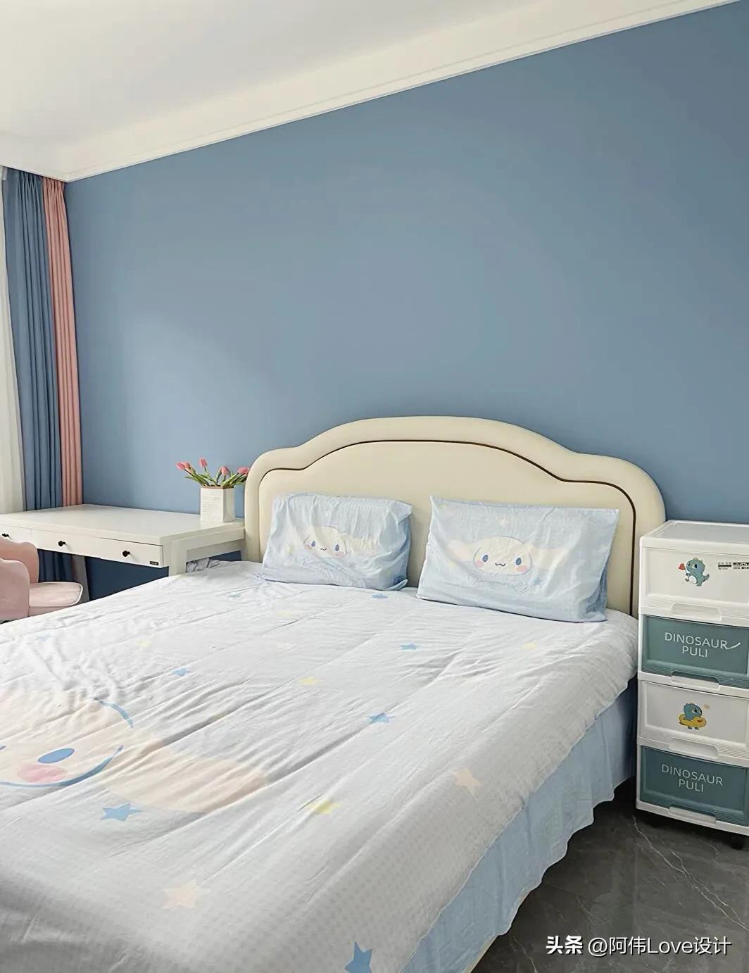 卧室墙面漆颜色搭配,婚房卧室窗帘颜色搭配