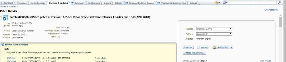 Oracle11g单机环境安装补丁实战