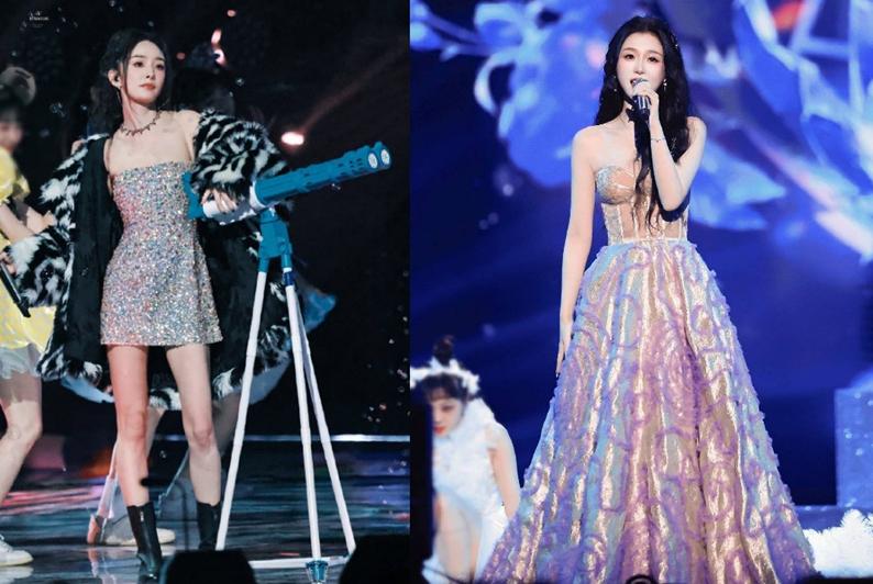 杨紫关晓彤跨年晚会造型,关晓彤2017年湖南跨年演唱会