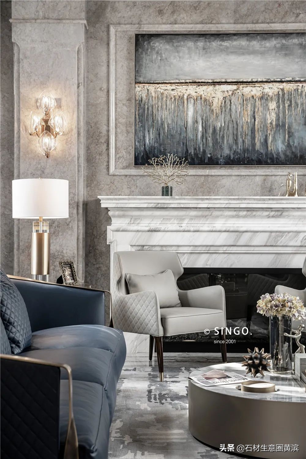 法式轻奢别墅大理石什么颜色好看,大理石法式轻奢