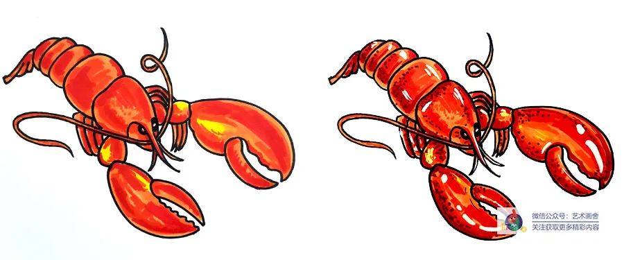 儿童画小龙虾怎么画,少儿美术创意画夏日小龙虾