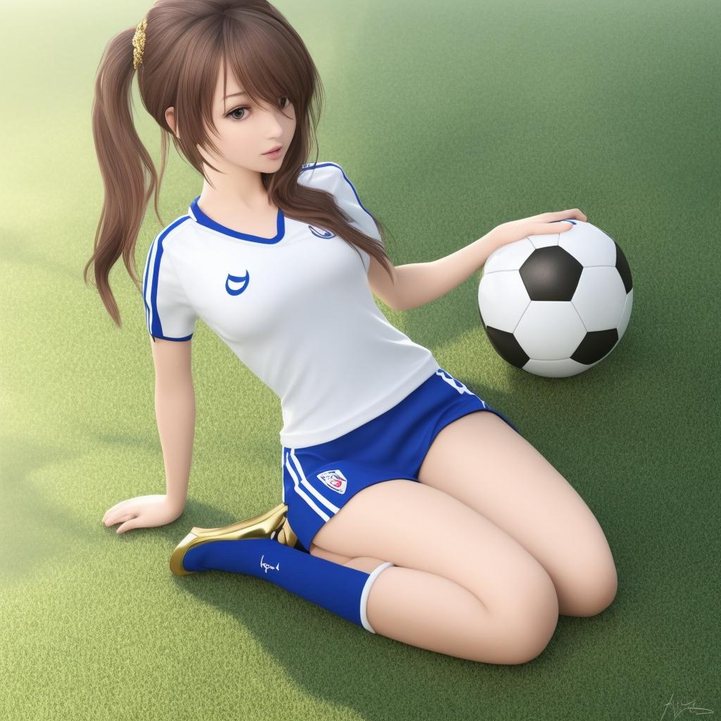 开球女球员,足球美少女