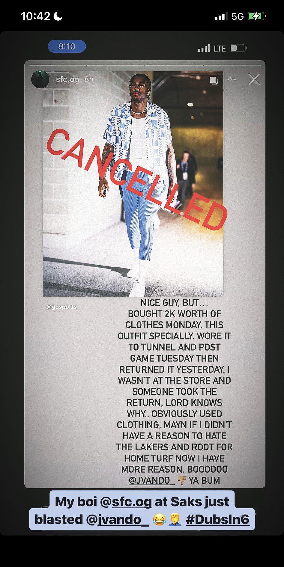 店员!美国NBA球星薪资438万美元,买2000元时装穿一天第二天退货