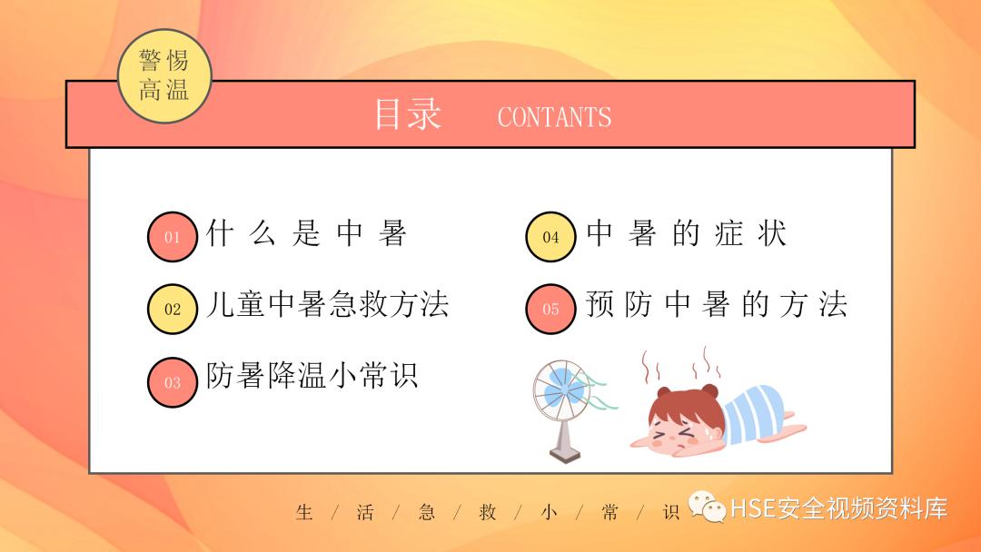 日常急救知识ppt课件,中暑的急救科普ppt演讲