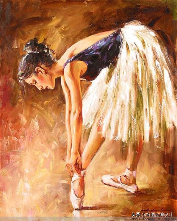 奔放狂野的舞者被安德鲁用画笔表现出来，腰窝突显的美背人体油画