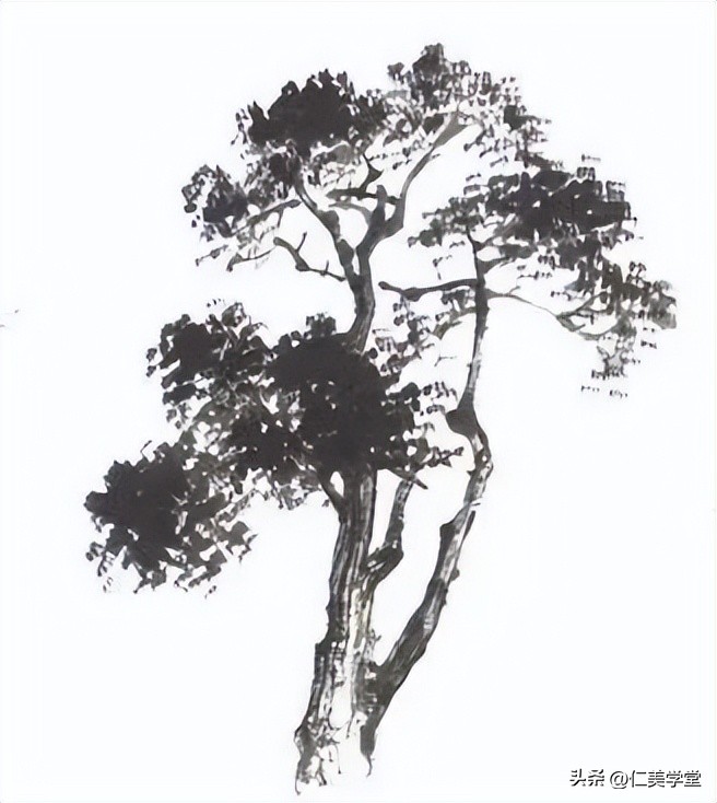 冬日雪景画法,冬季雪景松树的画法