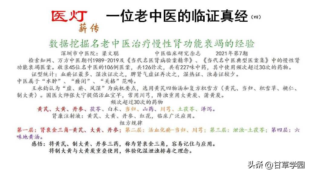 甘草学园|数据挖掘治疗慢性肾功能衰竭的感悟