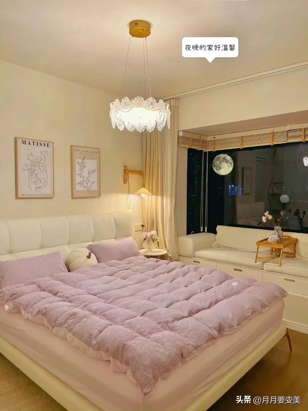 紫色卧室装修效果,卧室粉紫系装修