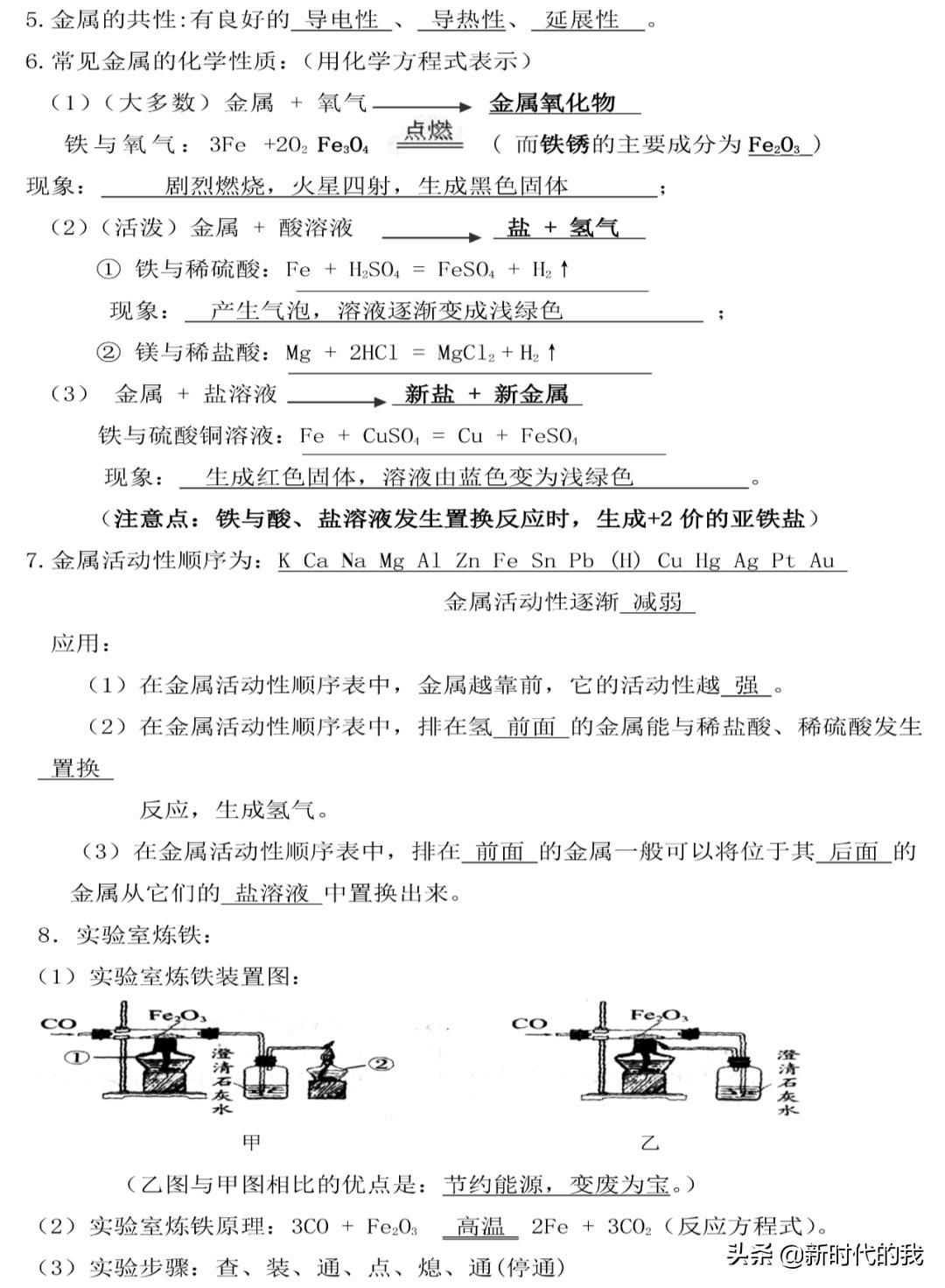 化学初中中考知识重点教辅人教版,2021初中化学必背知识点整理归纳