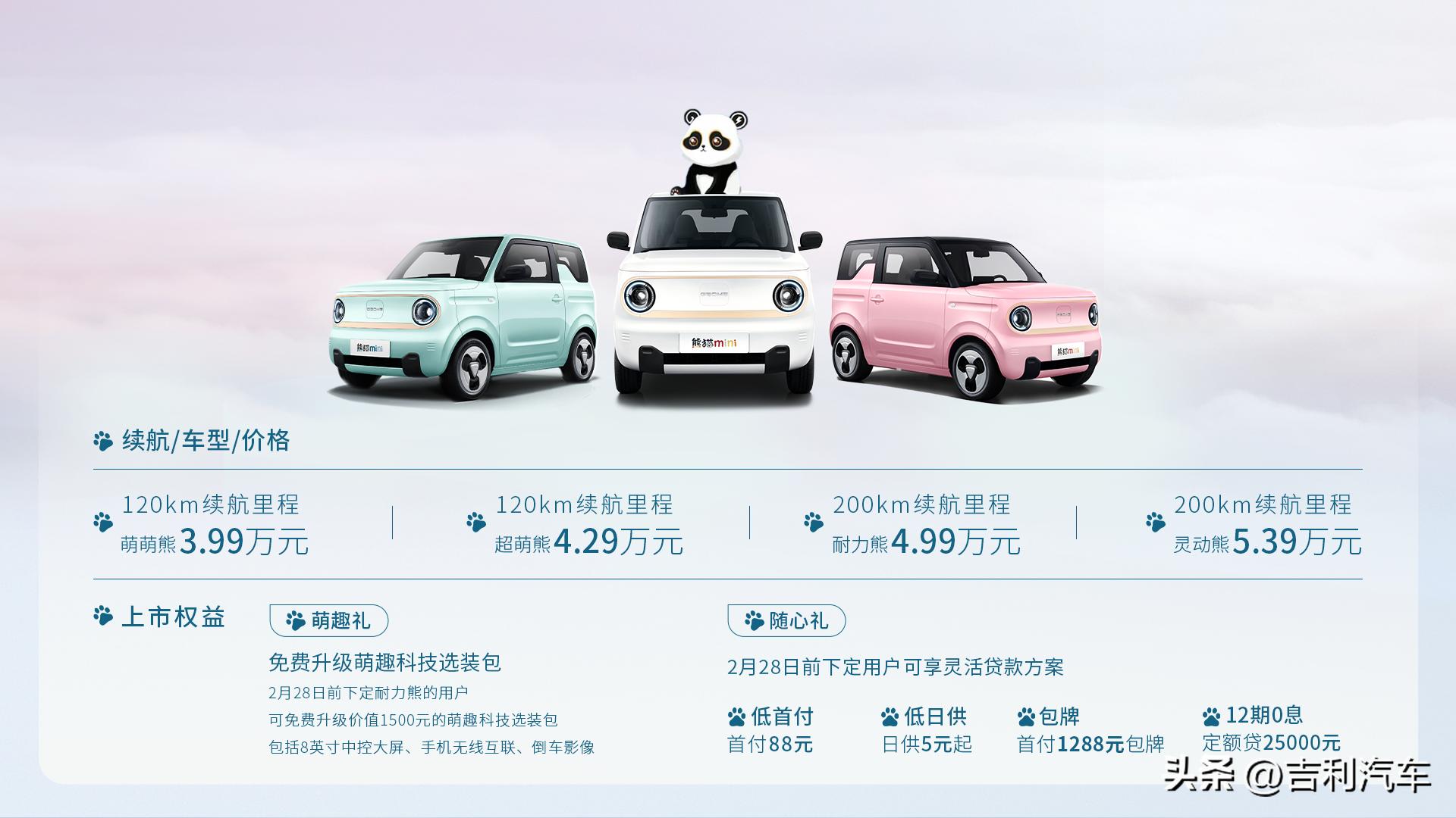 吉利熊猫mini骑士上市,长安奔奔mini与吉利熊猫