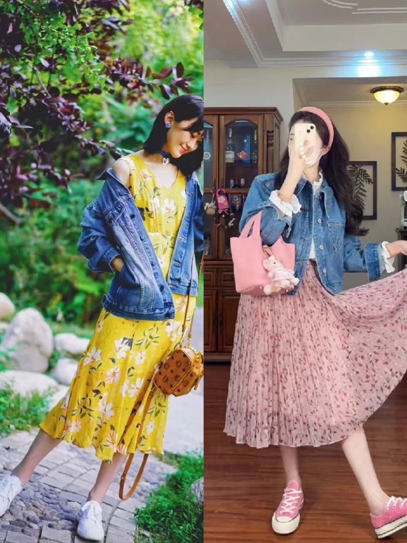 碎花连衣裙球鞋搭配图,日常碎花裙搭配什么鞋子好