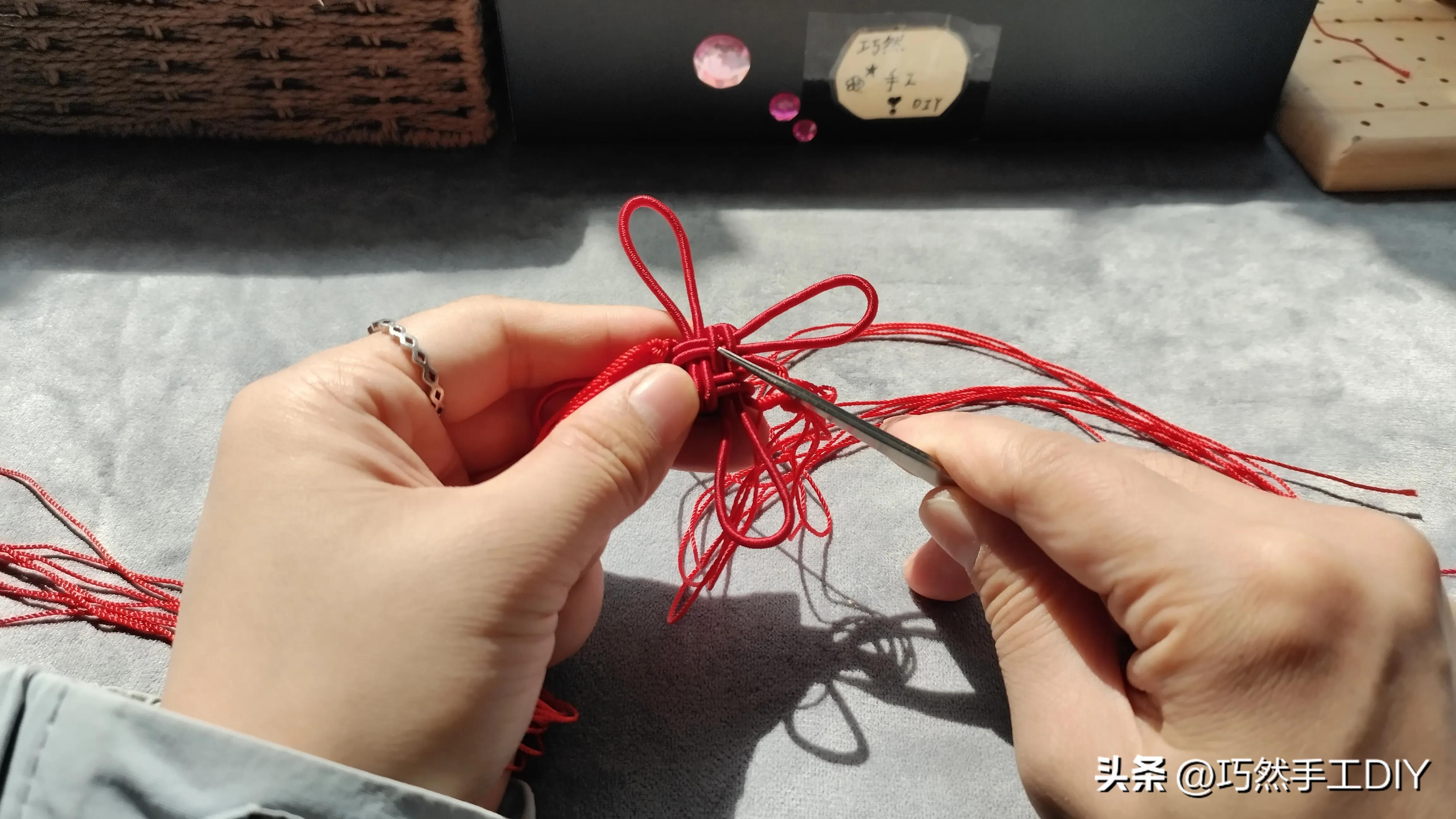 中国结吉祥结的编法教程,吉祥结和双线结编一起