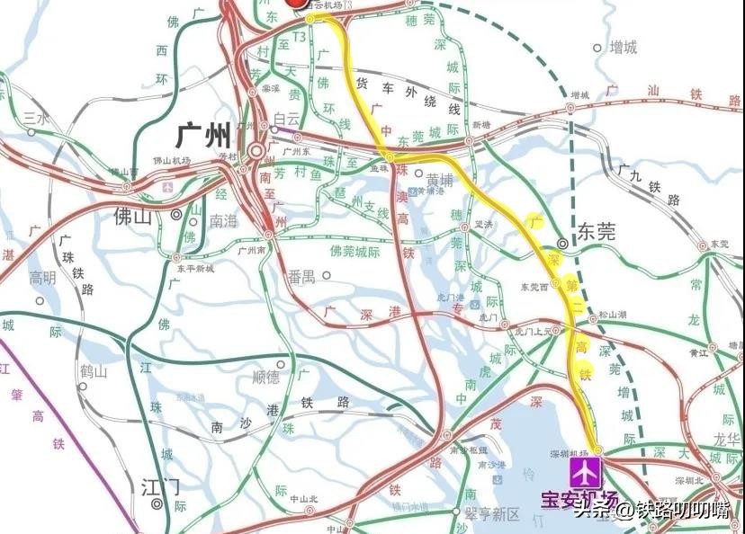 广东省十三五铁路重点发展示意图,广东今年推进36条铁路
