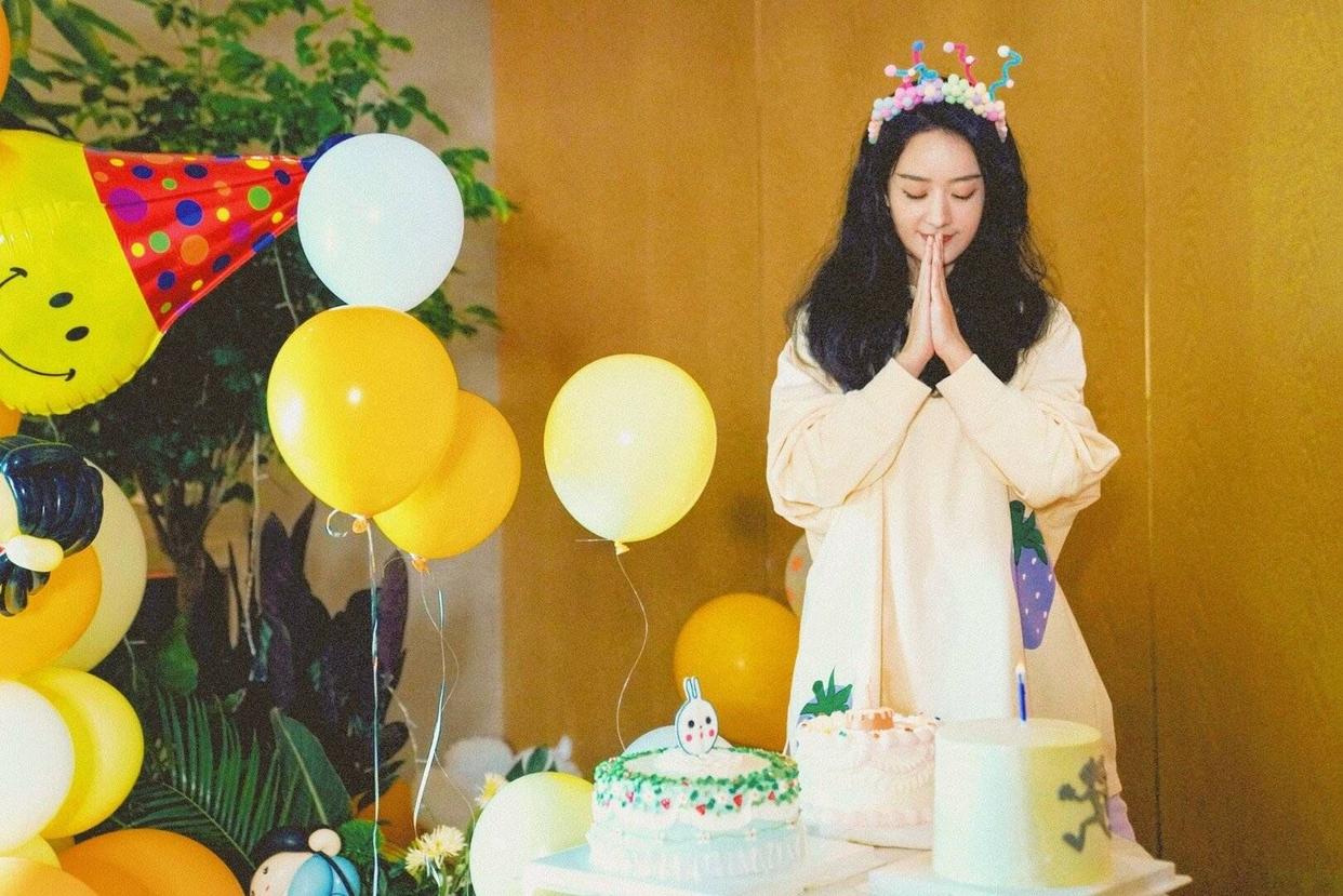 赵丽颖生日快乐34岁庆生照,赵丽颖生日活动造型