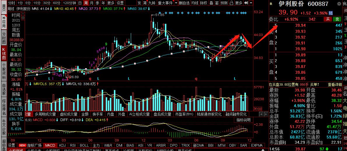 伊利股份后市走势,伊利股份业绩增长股价下跌
