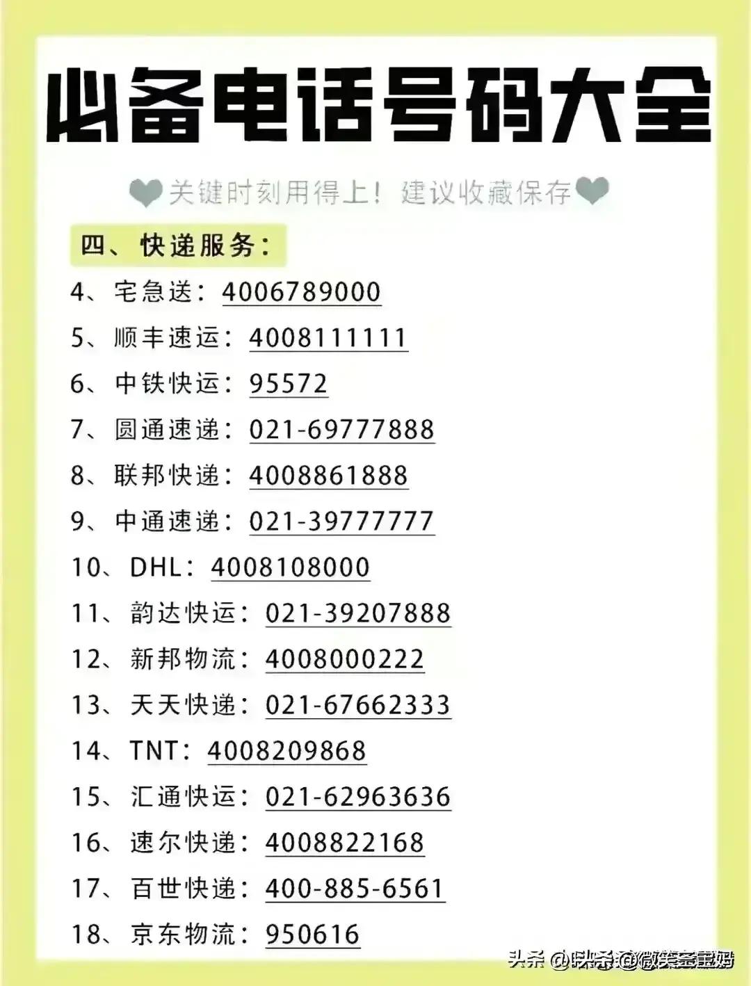 这十个电话一定要收藏,这10个电话一定要收藏