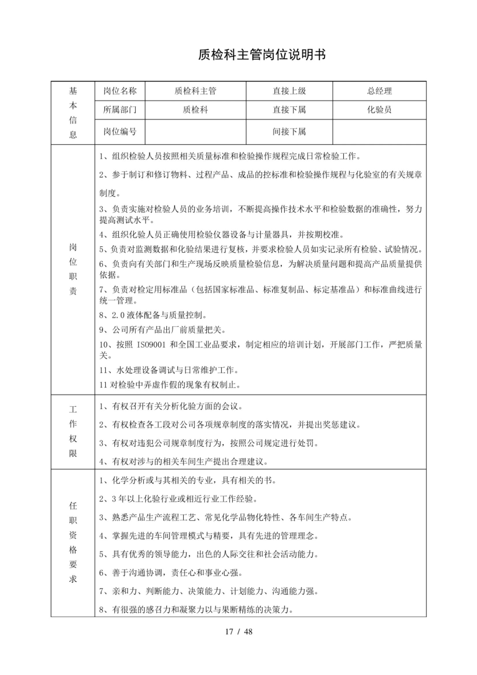 岗位分析与岗位说明书,超详细的岗位职责说明书范本