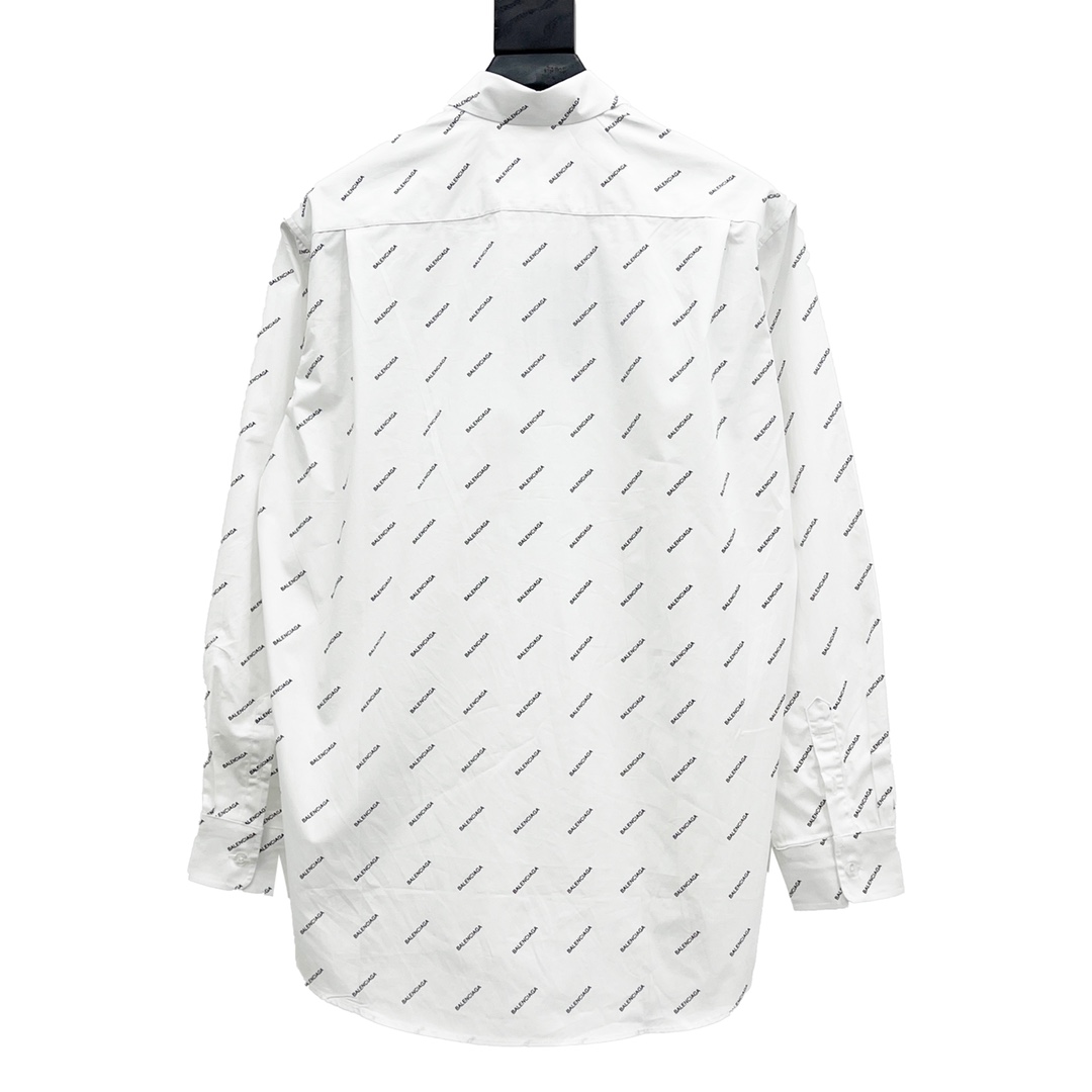 BALENCIAGA巴黎世家经典斜纹弹幕满印长袖衬衫再也不单调完美还原