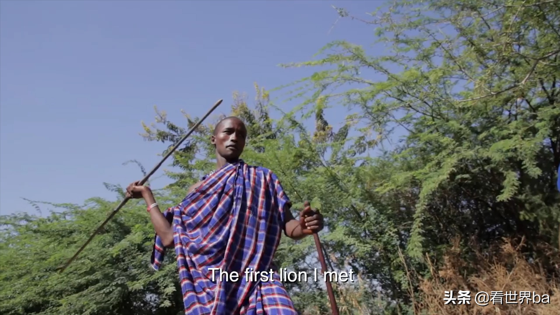 马赛人拿长矛单杀狮子,马赛人单枪匹马猎杀狮子