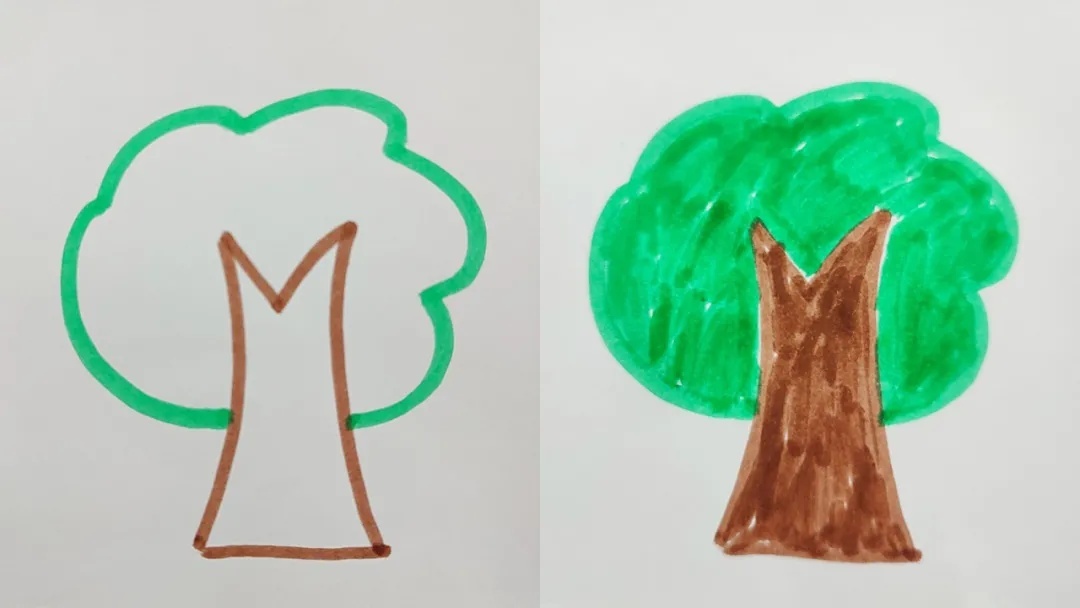 学画画零基础先学什么学画太阳,怎么画最简单的太阳和大树