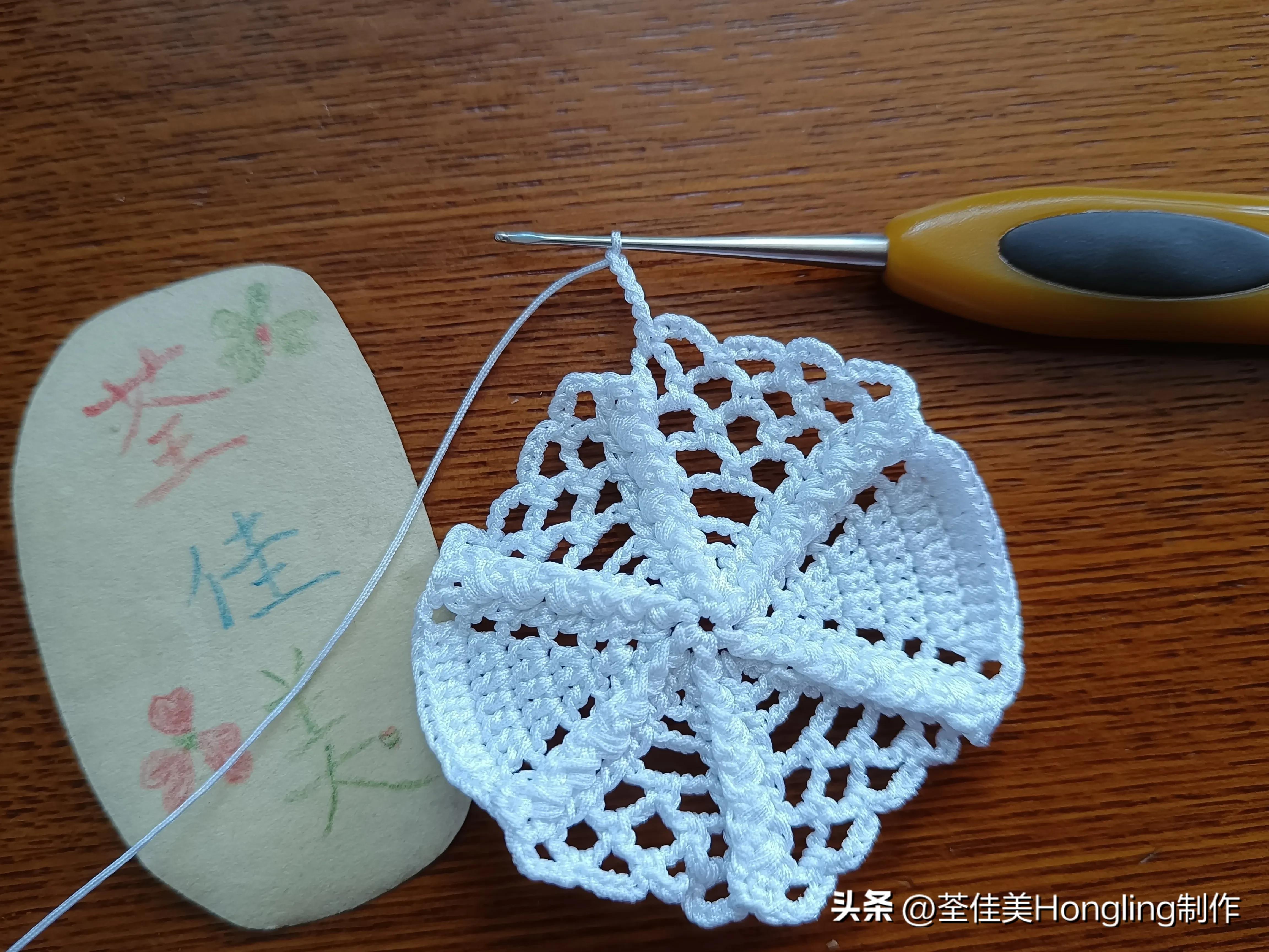 钩针钩织网格花样视频教程,钩针钩织菱形网格花样视频教程