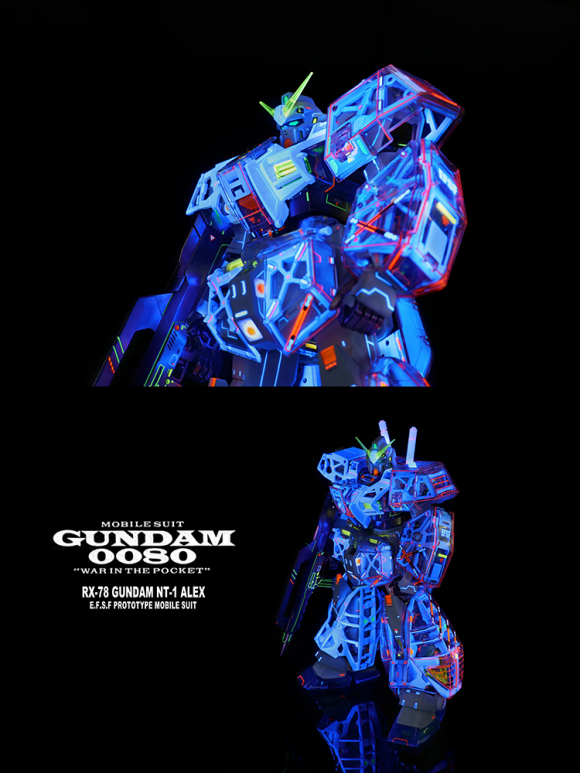 高达模型彩透荧光渗线教程,高达模型消光保护漆教程