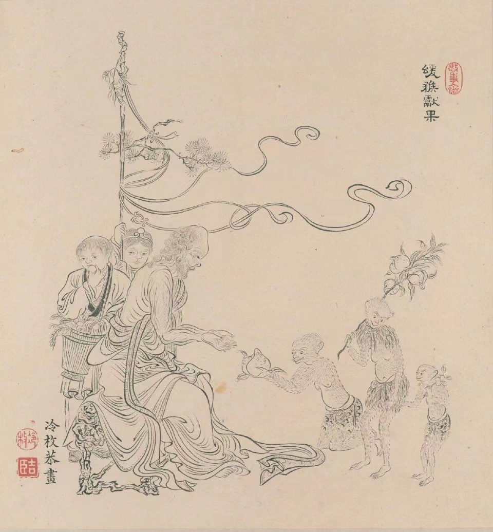 经典白描罗汉素材收藏版的,白描罗汉应真图