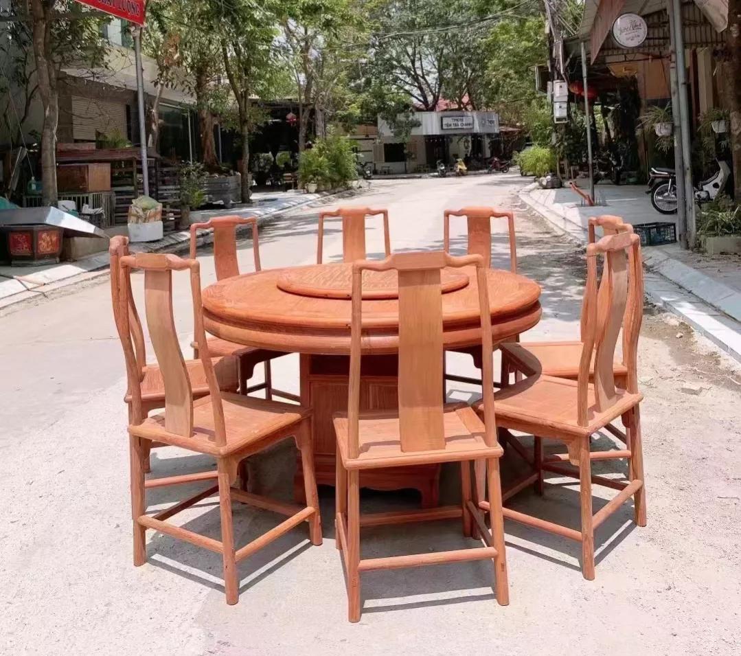缅甸花梨木太师椅餐桌,中式缅甸花梨实木餐桌