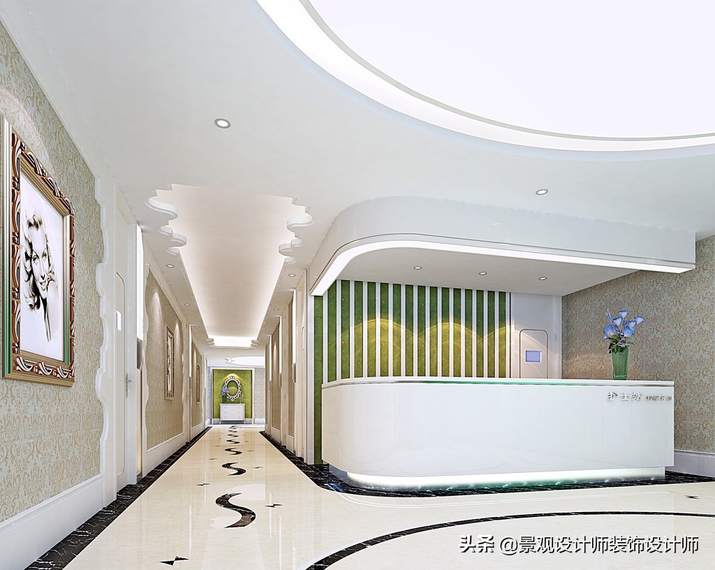 护士站背景墙分隔设计,护士站治疗室设计布局效果图