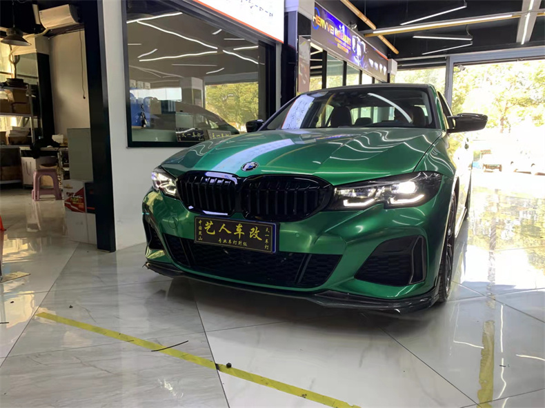 全新宝马三系夜晚大灯效果,昆山宝马3系改大灯方案