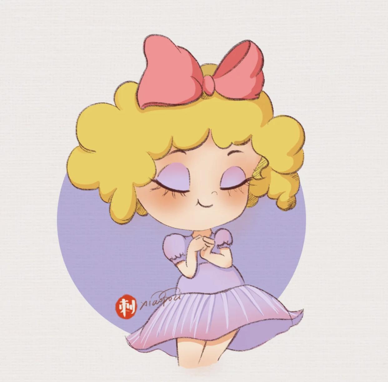 可爱头像卡通呆萌简笔丸子头,超好看丸子头漫画头像儿童