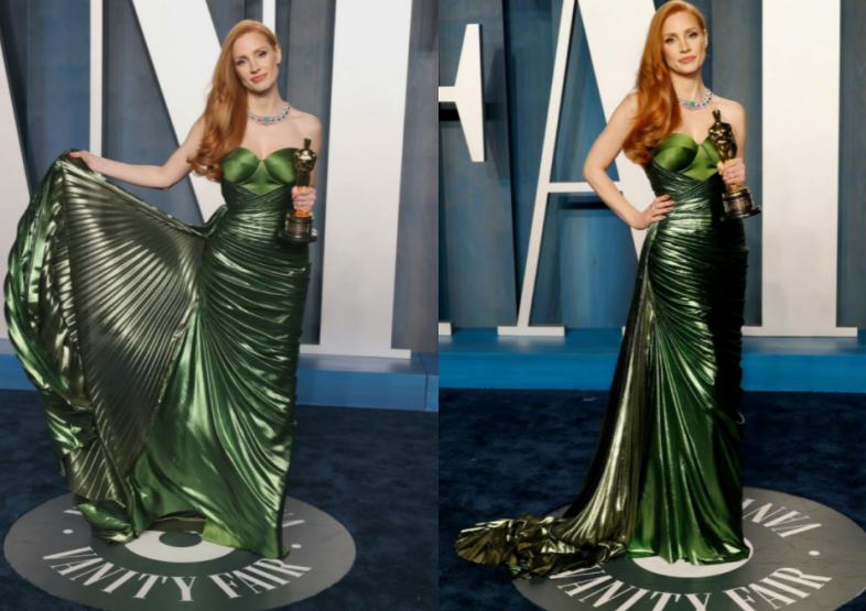 奥斯卡造型太浮夸!有人戴400万钻石手镯,有人胸口仅一条布带