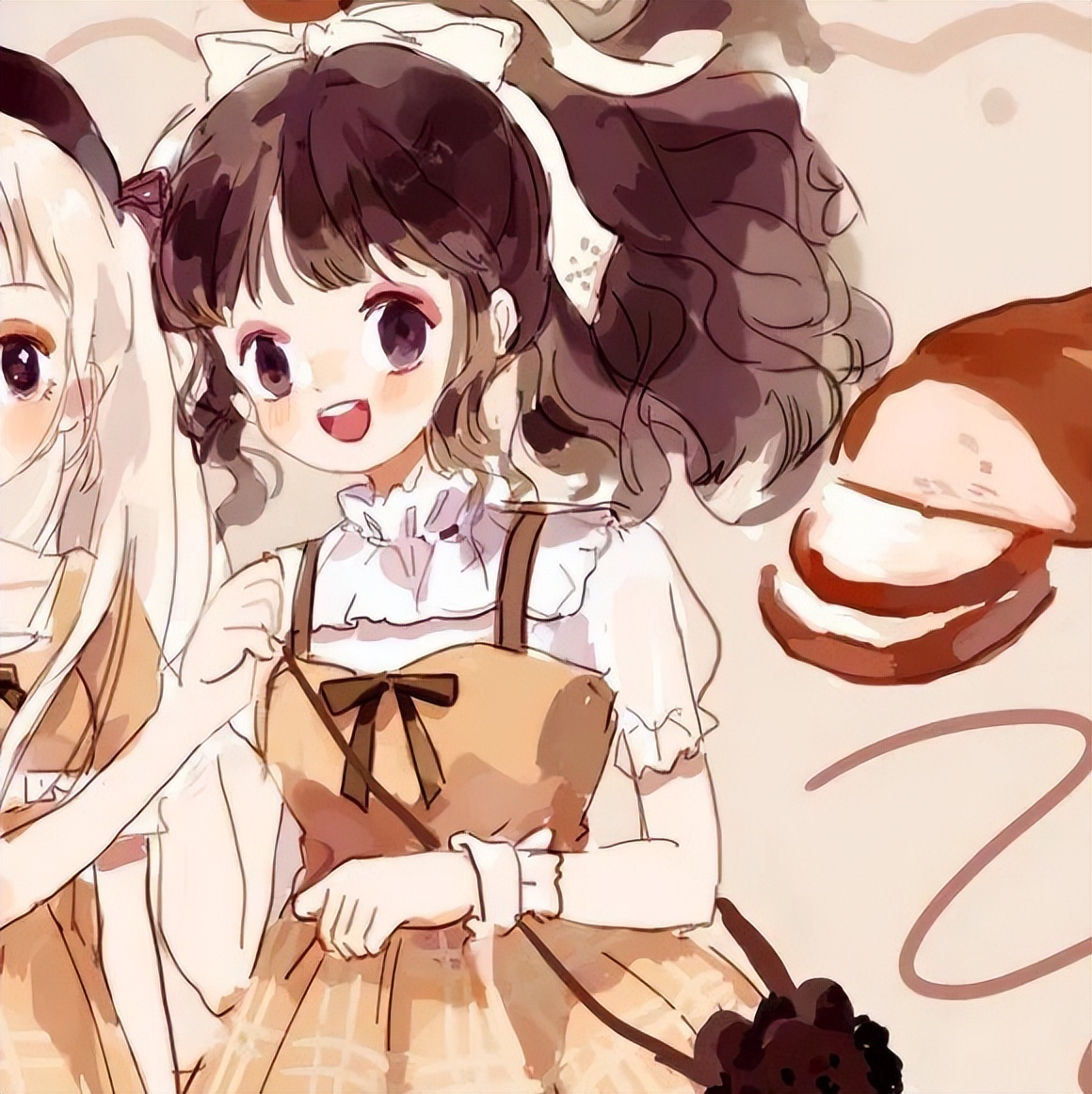 闺蜜头像加情侣头像同时用,一半闺蜜头像一半情侣头像