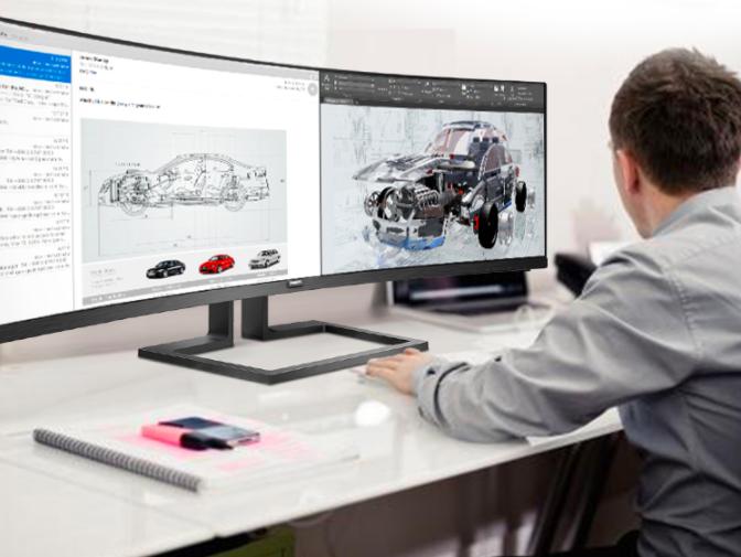 完美分割三屏的带鱼屏显示器,超宽的带鱼屏显示器到底好不好用