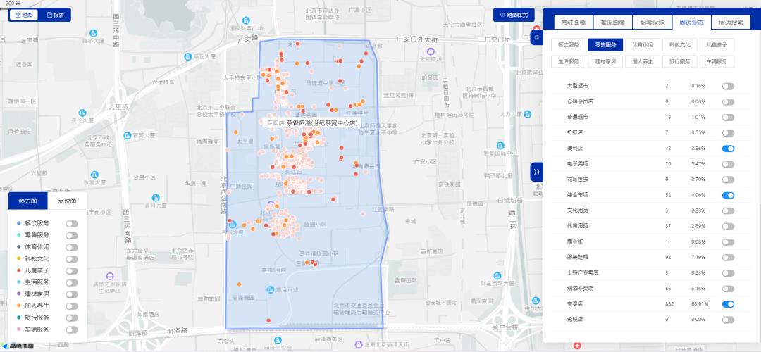 城市区域分析图,商圈数据分析地图