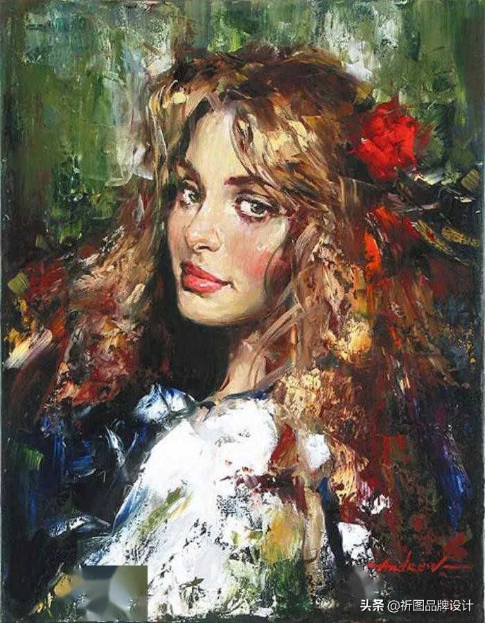 奔放狂野的舞者被安德鲁用画笔表现出来，腰窝突显的美背人体油画