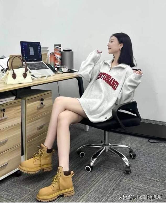 显腿长又不露腿的卫衣穿搭,卫衣长款显瘦搭配打底裤高档炸街