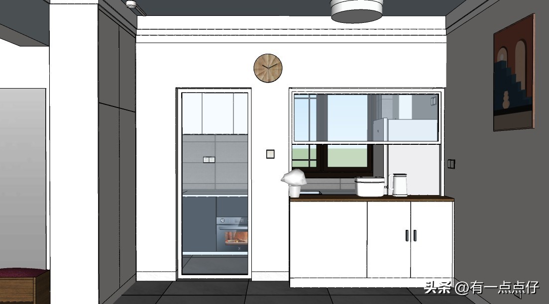 开放式厨房吧台柜设计实用,开放式厨房客厅一体吧台隔断