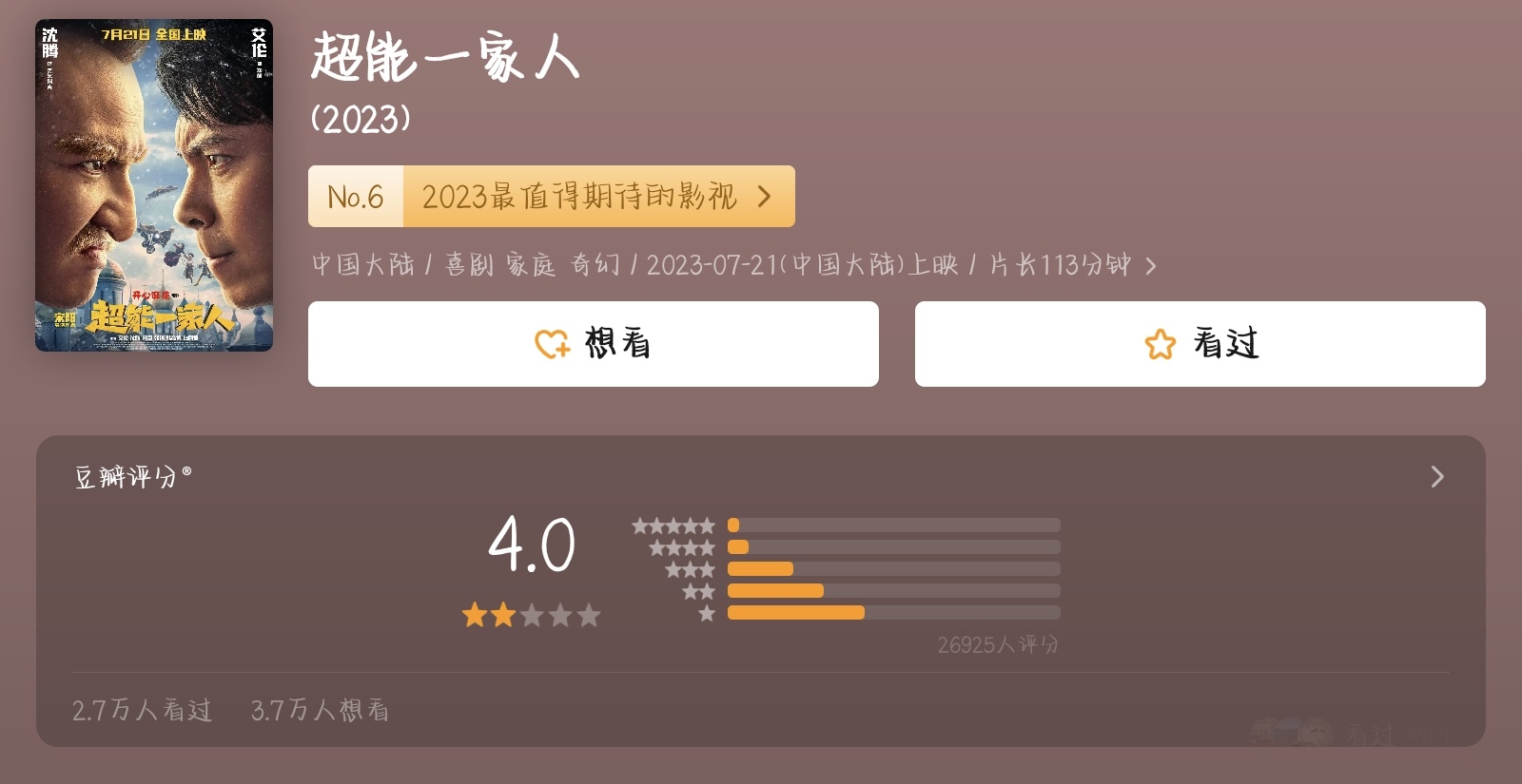 别再用沈腾消耗观众缘了！沈腾新剧《超能一家人》豆瓣评分仅4.0