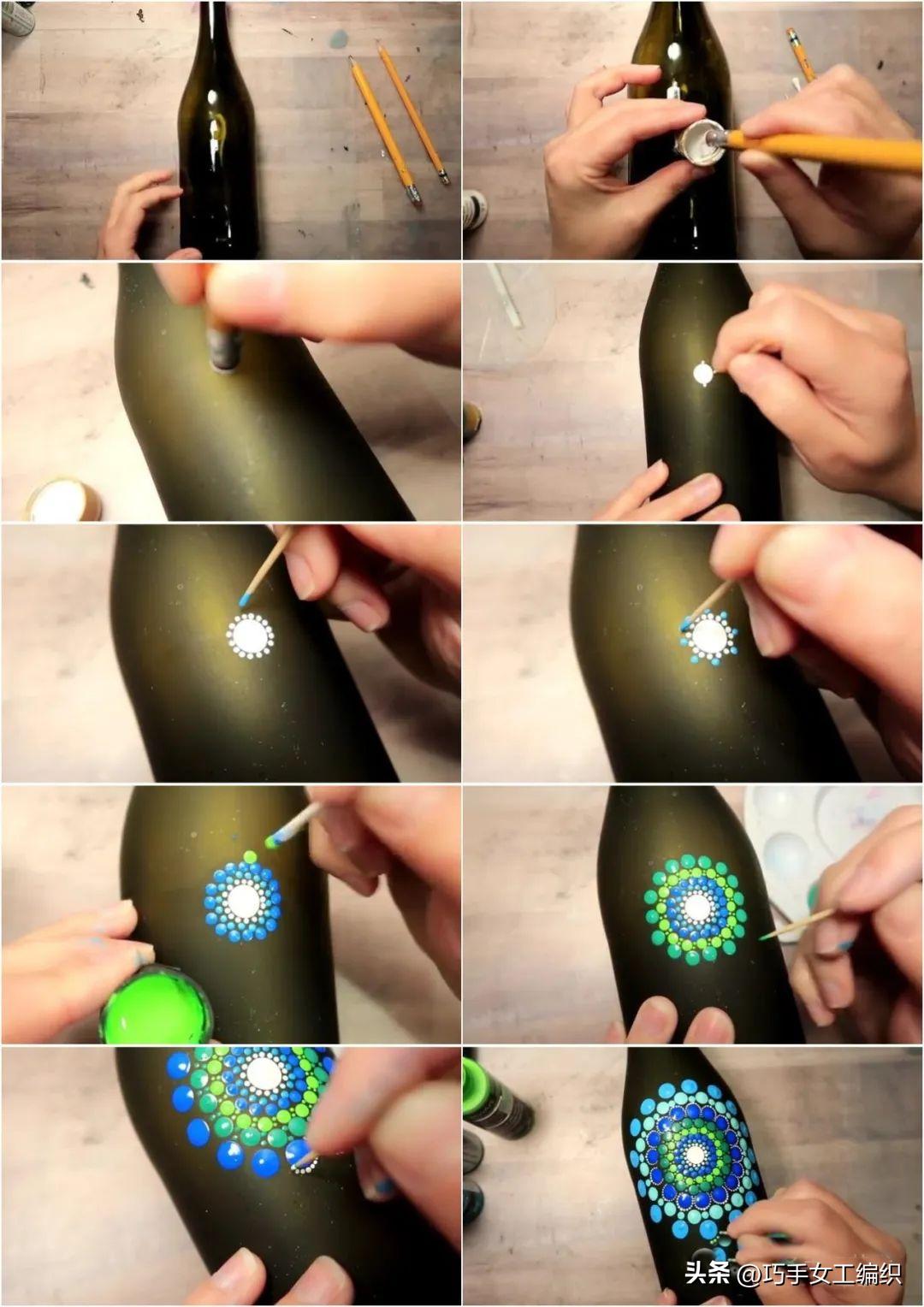 她用粗细不同的铅笔，棉签，牙签，筷子…竟把家里的旧物翻了个新