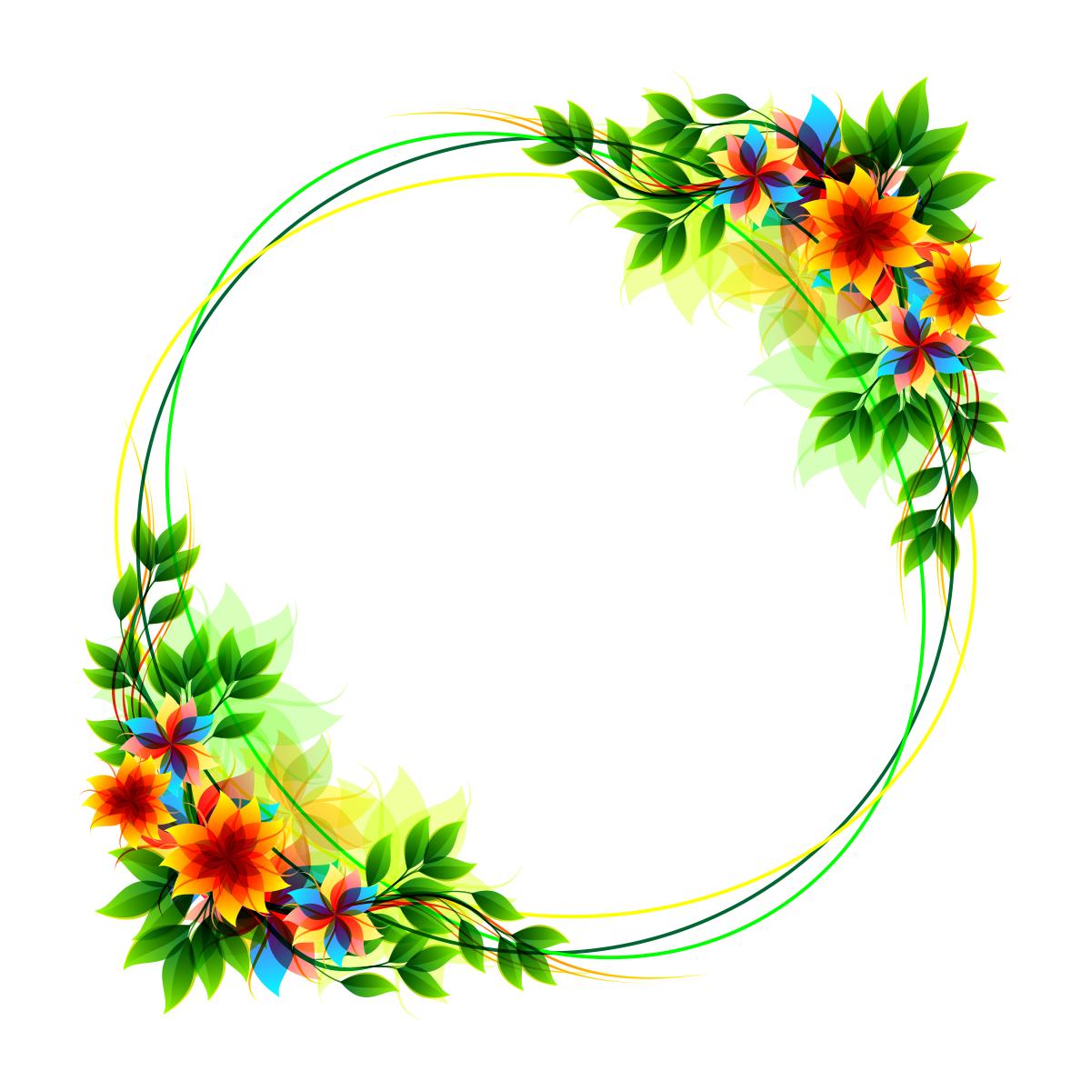 漂亮的彩色边框图片大全,好看的绿叶边框