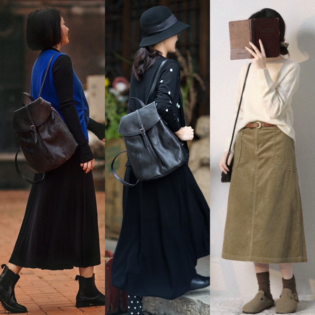 深秋半身裙中长款高级,半身裙上面配什么衣服深秋