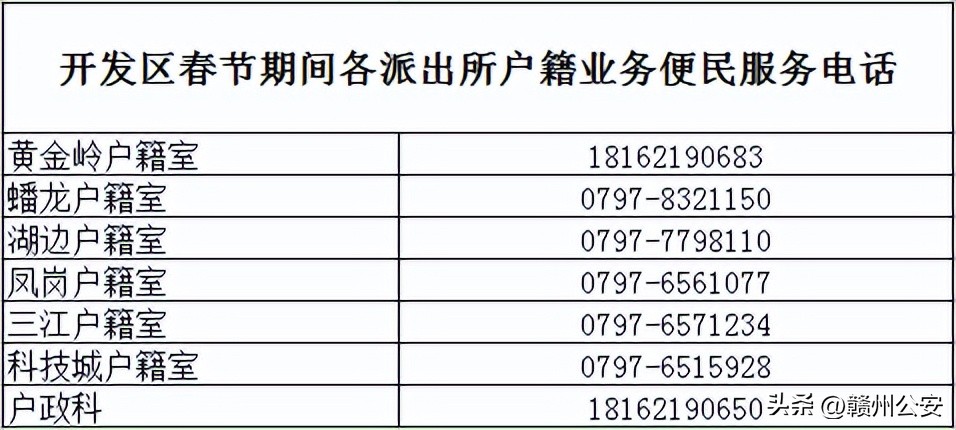 赣州派出所户籍部门上班时间,赣州公安户政服务大厅